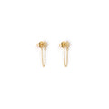 White Topaz Vega Star Chain Stud Earrings